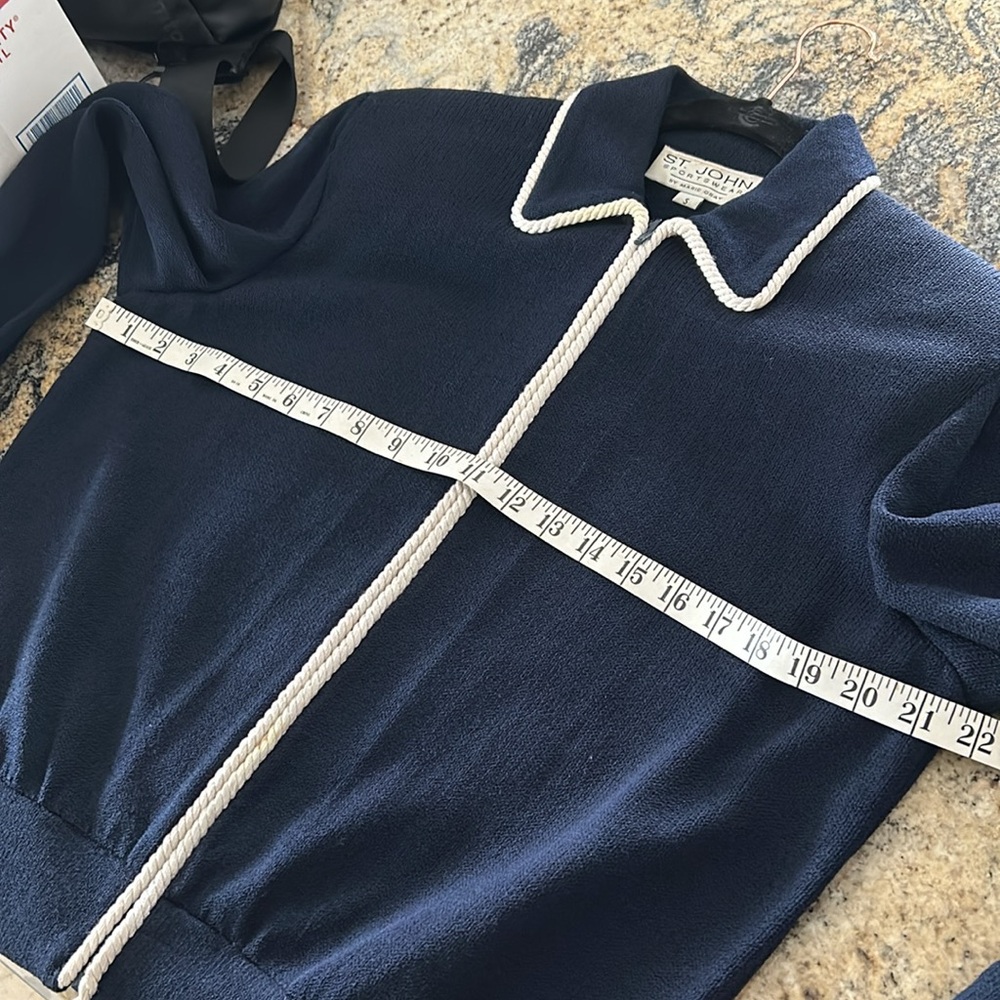 Vintage St. John 1994 pegasus crest cruise jacket blue/white size small - Picture 9 of 11